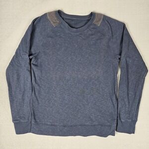 Lululemon Studio Long‎ Sleeve Crew Sweatshirt Mens Small Black Iris Blue/Soot